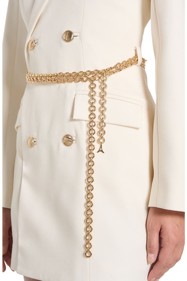 Zara Double Breasted Blazer Dress With Chain, Alternate, color, Off White