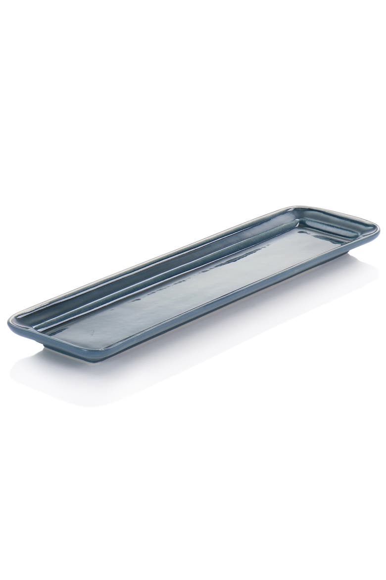 6 Piece 16.1x4.3" Rectangle Stoneware Long Platter Set, Alternate, color, Brown