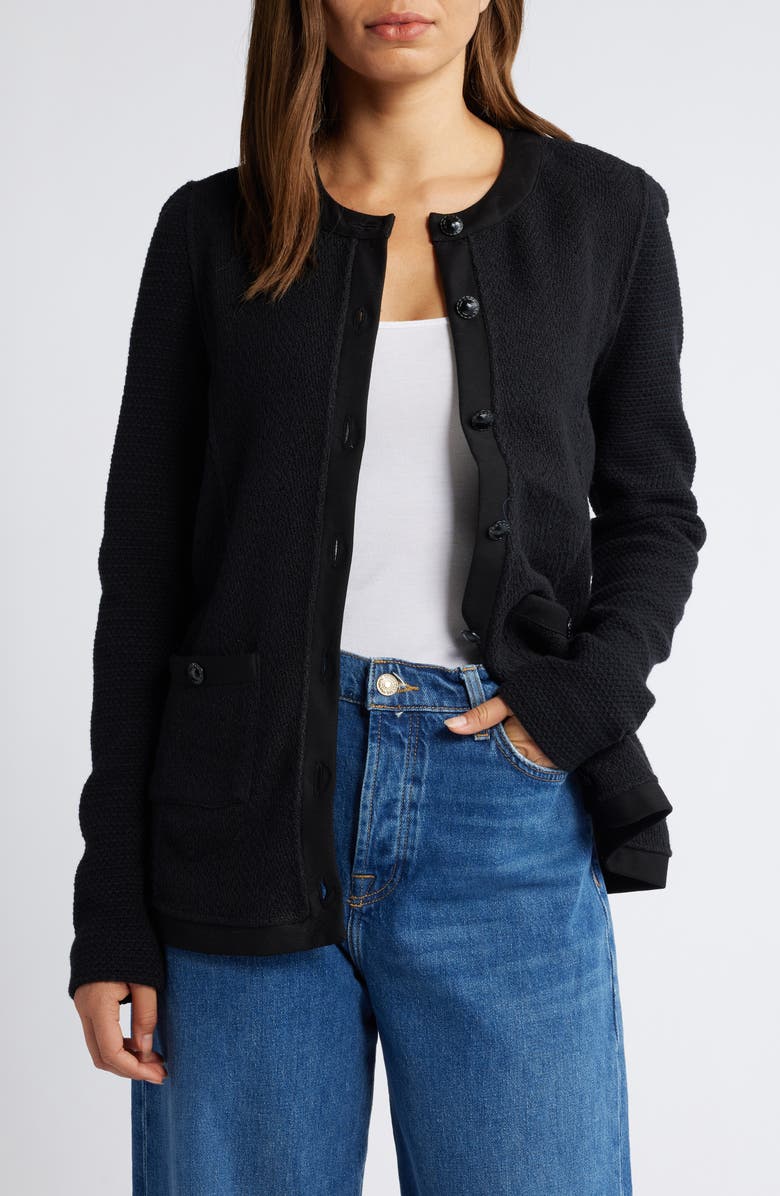 NIC+ZOE Knit Jacket, Main, color, Black Onyx