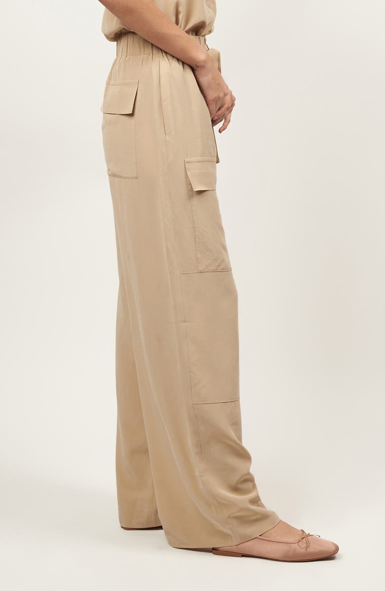 Equipment Allira Tie Waist Wide Leg Silk Pants, Alternate, color,