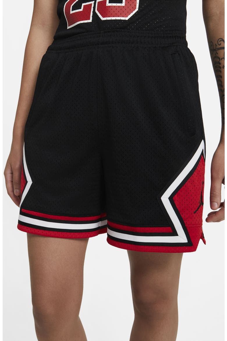 Nike Jordan Essential Diamond Shorts, Alternate, color, BLACK/ RED