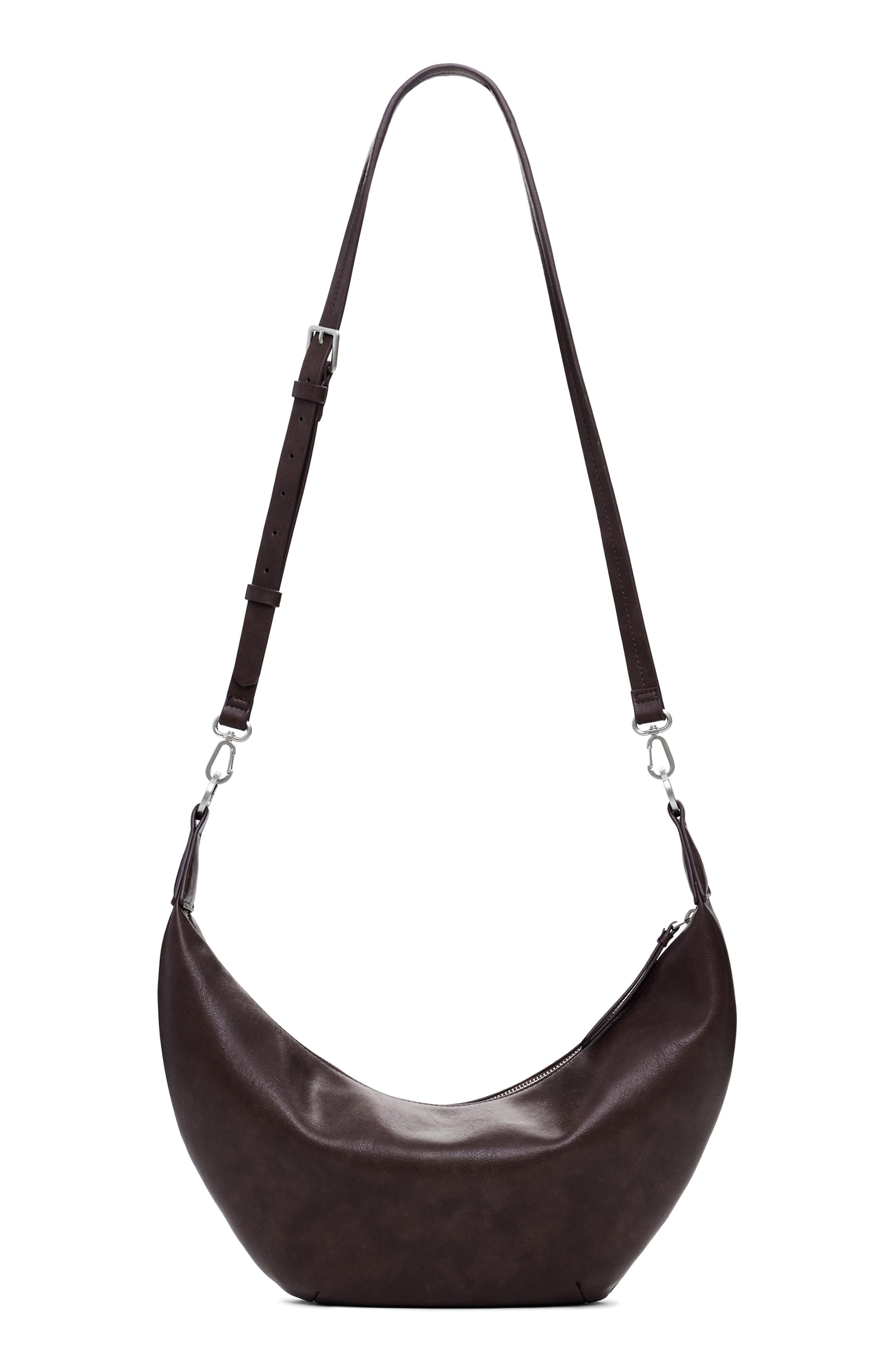 Desigual Faux Leather Shoulder Bag, Alternate, color, Dark Brown