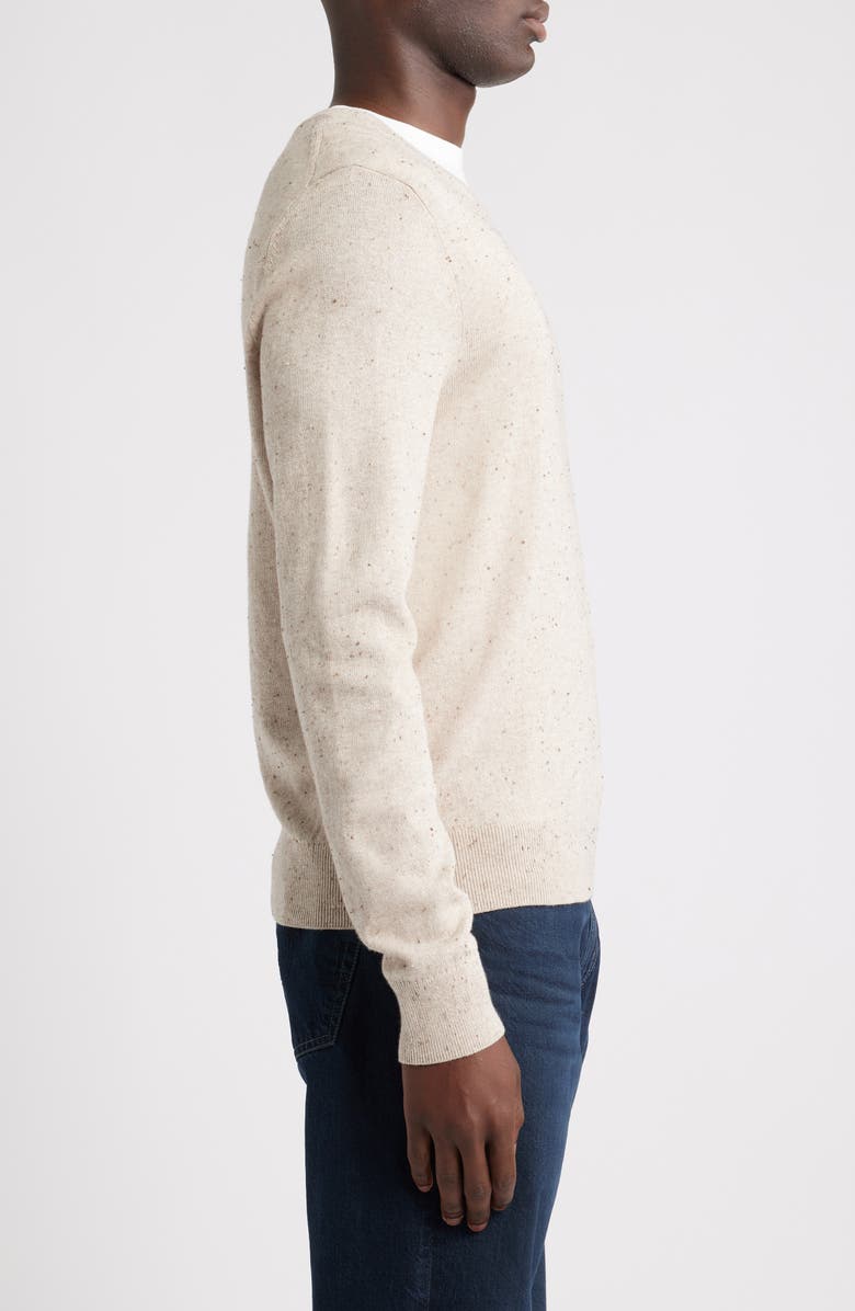 Nordstrom Cotton & Cashmere V-Neck Sweater, Alternate, color, Oatmeal Donegal Heather