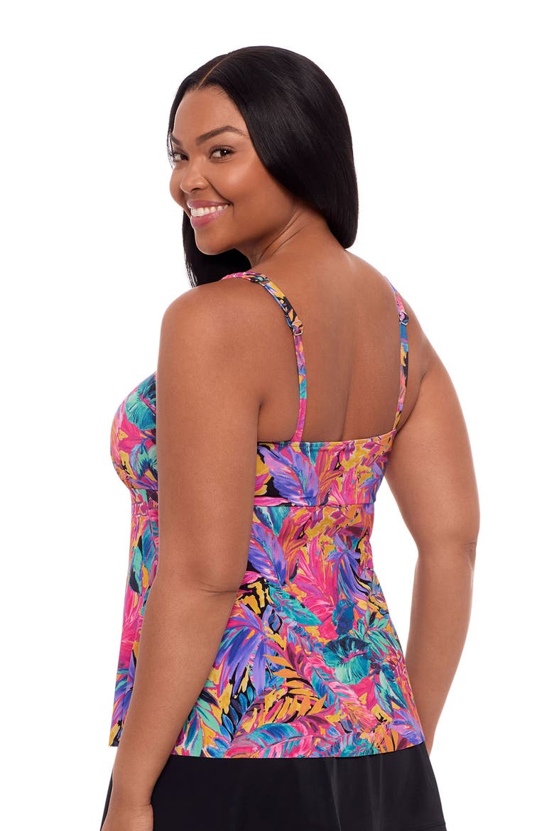 Maddie Square Neck Tankini Swimsuit Top, Alternate, color, Paradise Palms