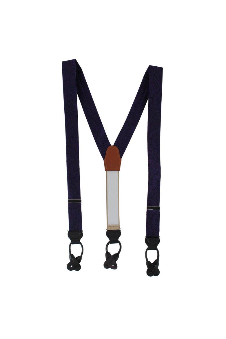 Sobee Silk Button End Suspenders, Alternate, color, Purple
