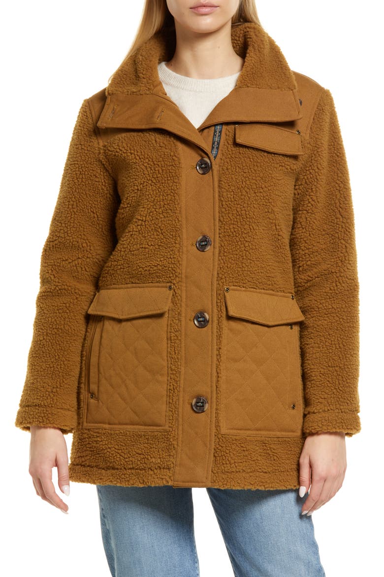 Dearborn Mixed Media Barn Coat, Alternate, color, SADDLE