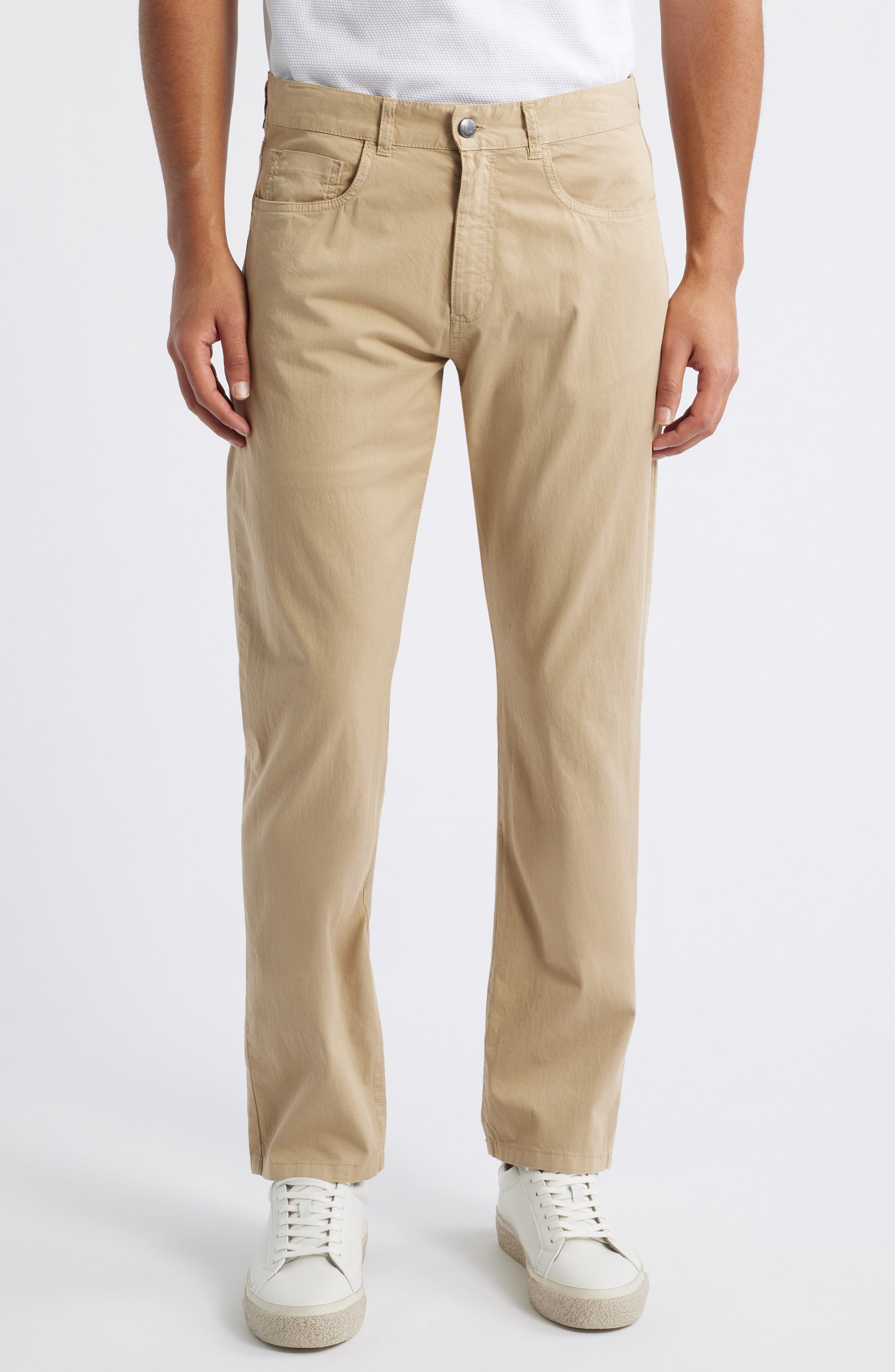 Canali Regular Fit 5-Pocket Cotton Stretch Twill Pants