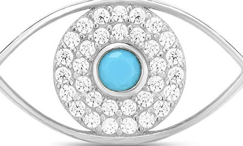 Sphera Milano Synthetic Turquoise Evil Eye Pendant Necklace In Metallic
