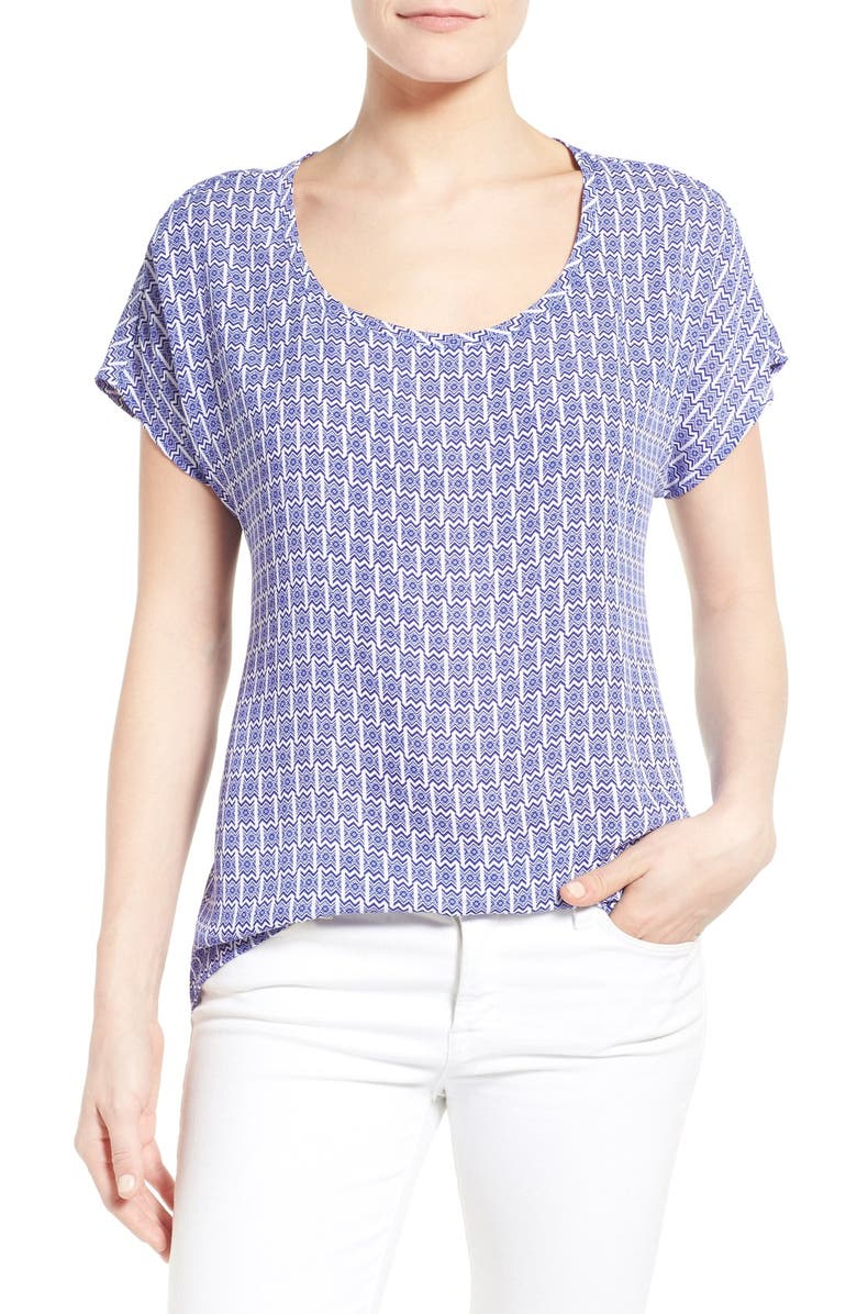 Pleione Scoop Neck Short Sleeve Blouse, Main, color,
