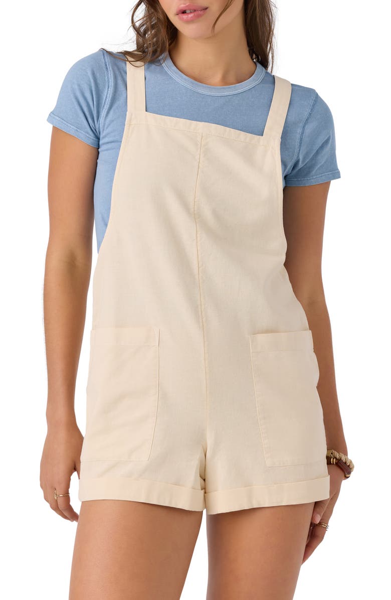 O'Neill Summerlin Cotton & Linen Short Overalls, Alternate, color, 