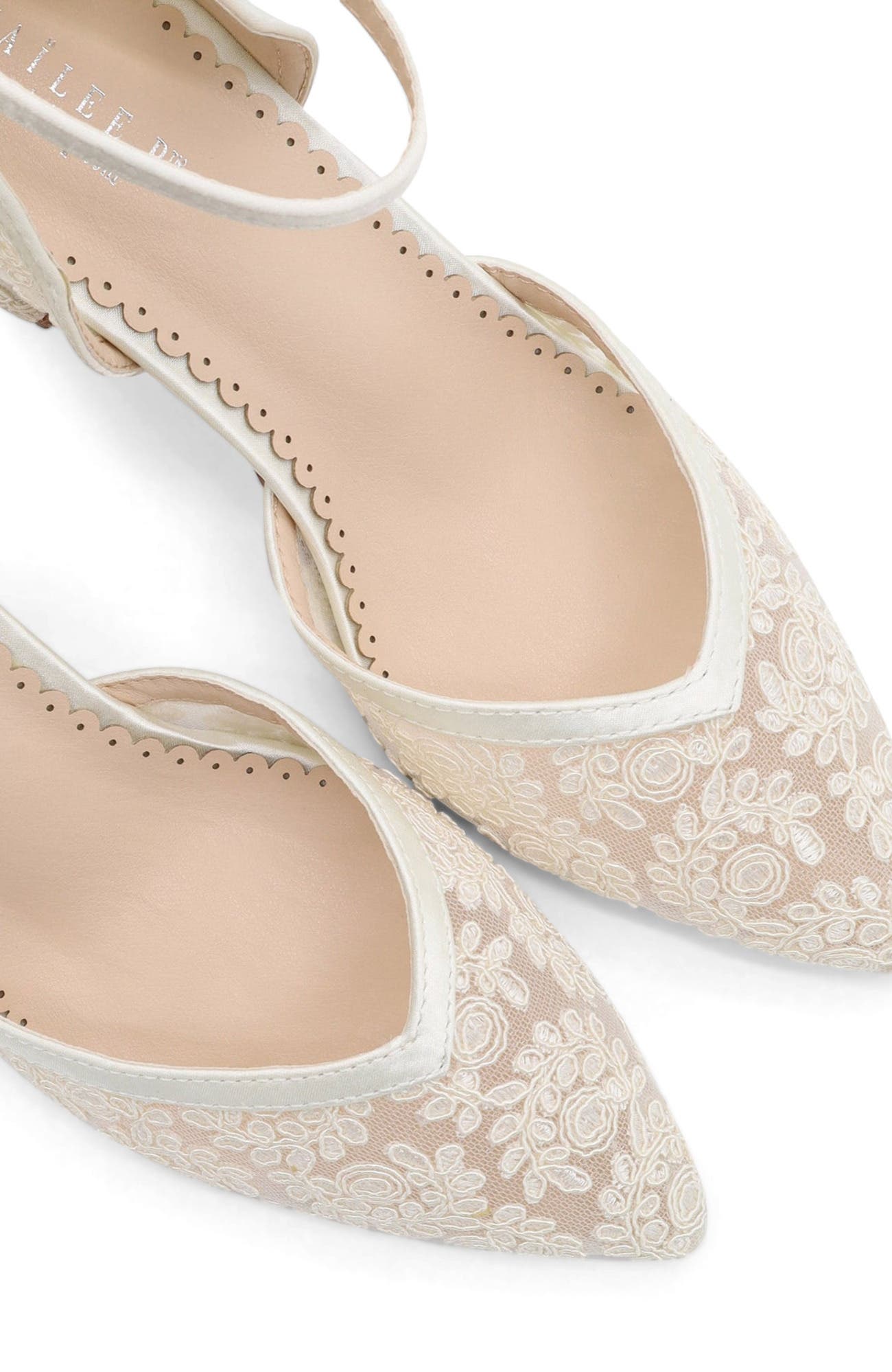 Abby Lace Block Heel with Ankle Strap, Alternate, color, Ivory