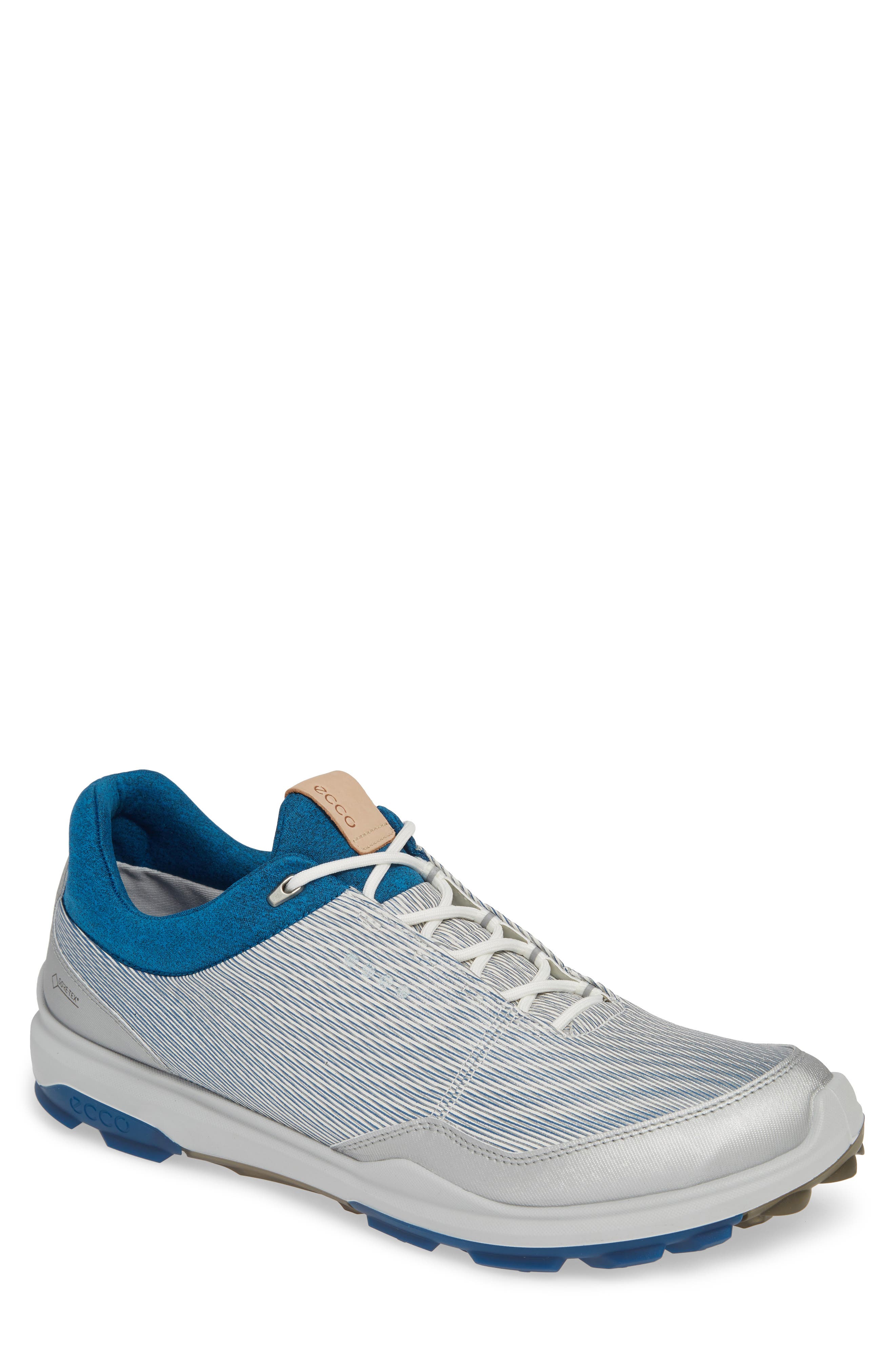 BIOM Hybrid 3 Gore-Tex® Golf Shoe, Main, color, WHITE/ OLYMPIAN BLUE LEATHER