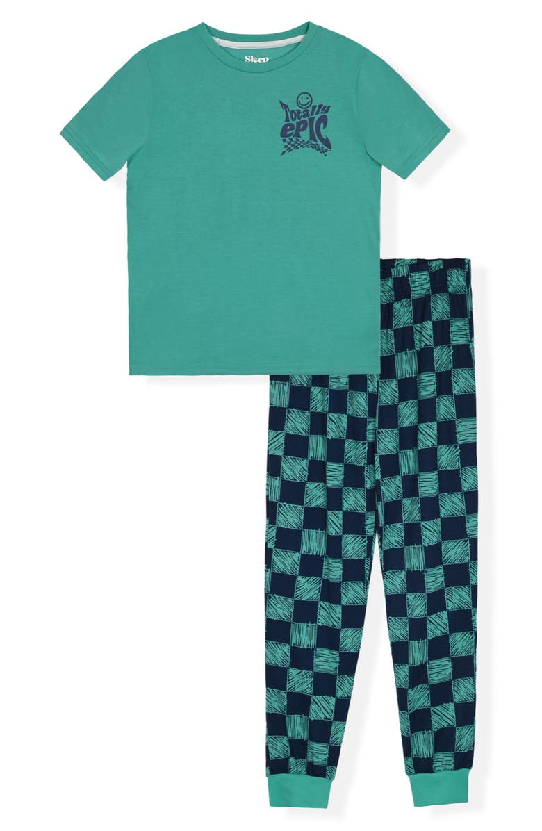 SLEEP ON IT Kids' Print Long Pajamas, Main, color, Green