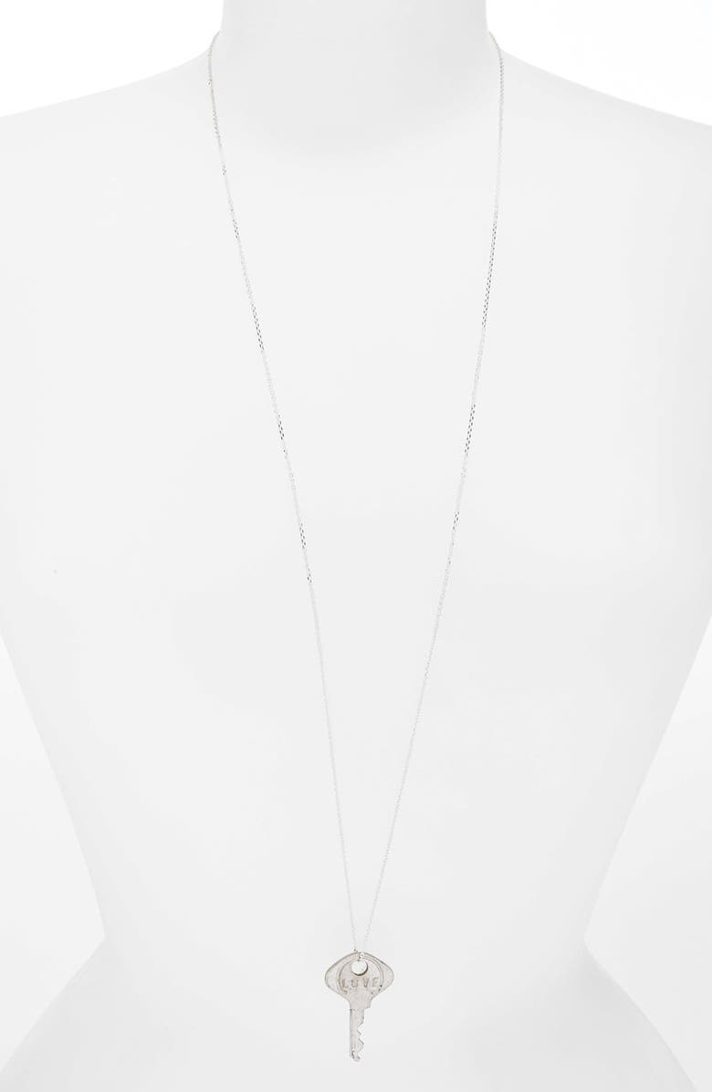 The Giving Keys 'Dainty - Forever' 36-Inch Silver Key Pendant Necklace, Alternate, color,