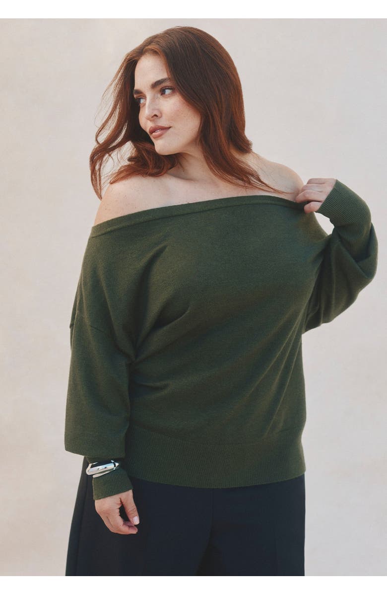 ELOQUII Slouchy Sweater, Main, color, Chartreuse