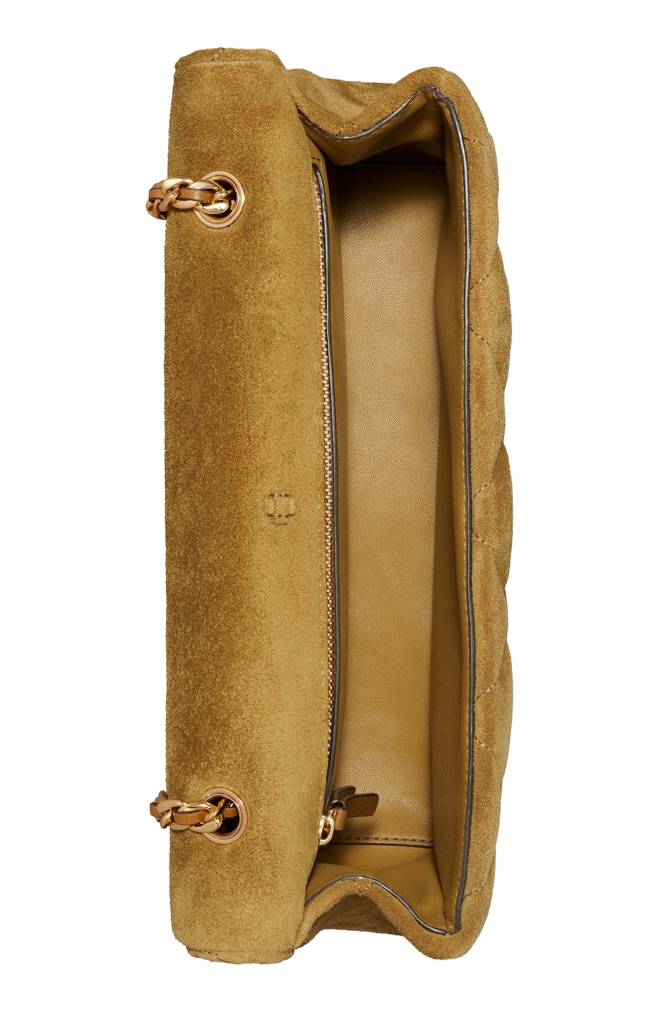 Bunny Knot Suede Shoulder Bag, Alternate, color, TOFFEE