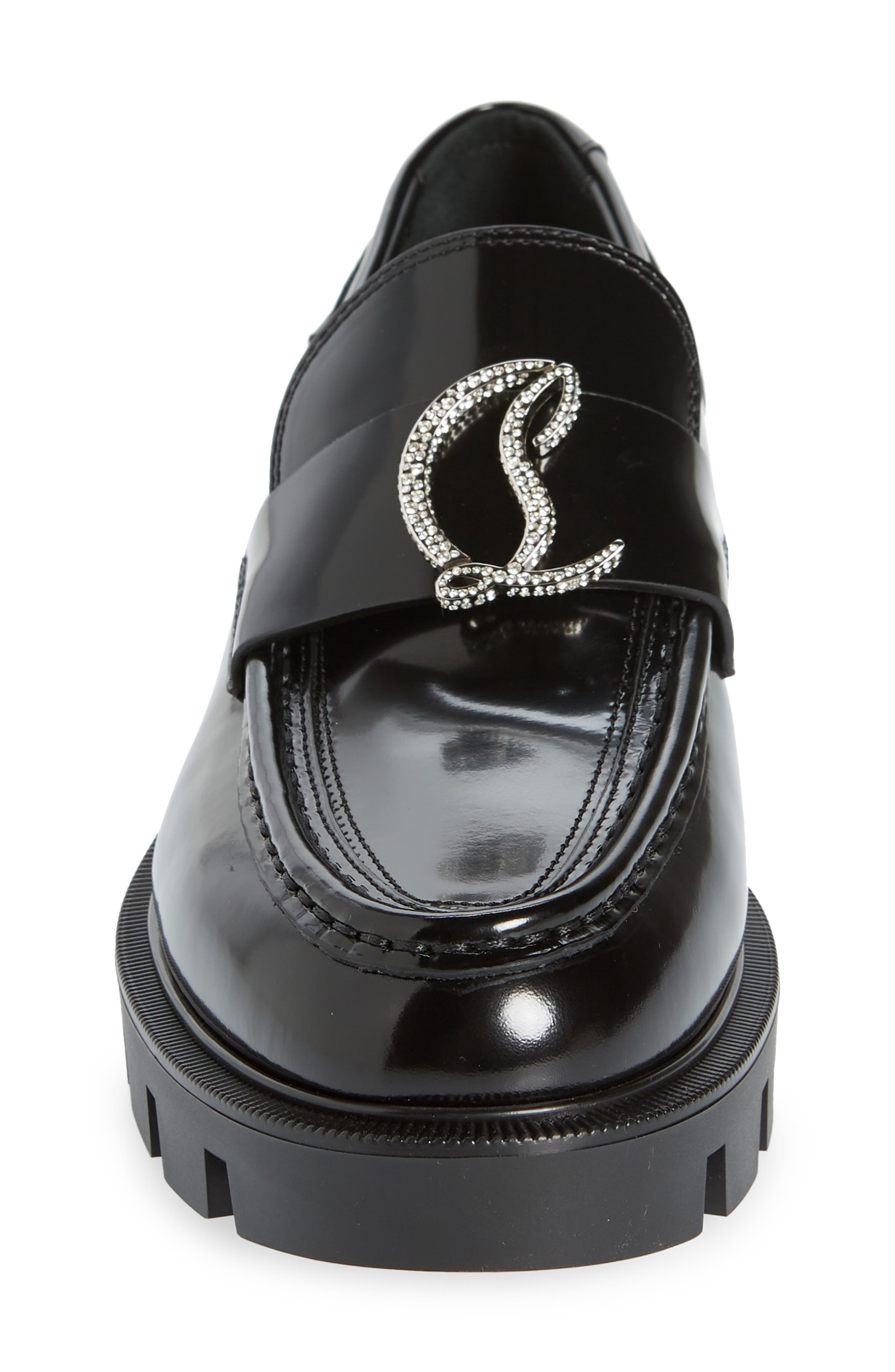 Christian Louboutin Crystal Monogram Loafer, Alternate, color, 