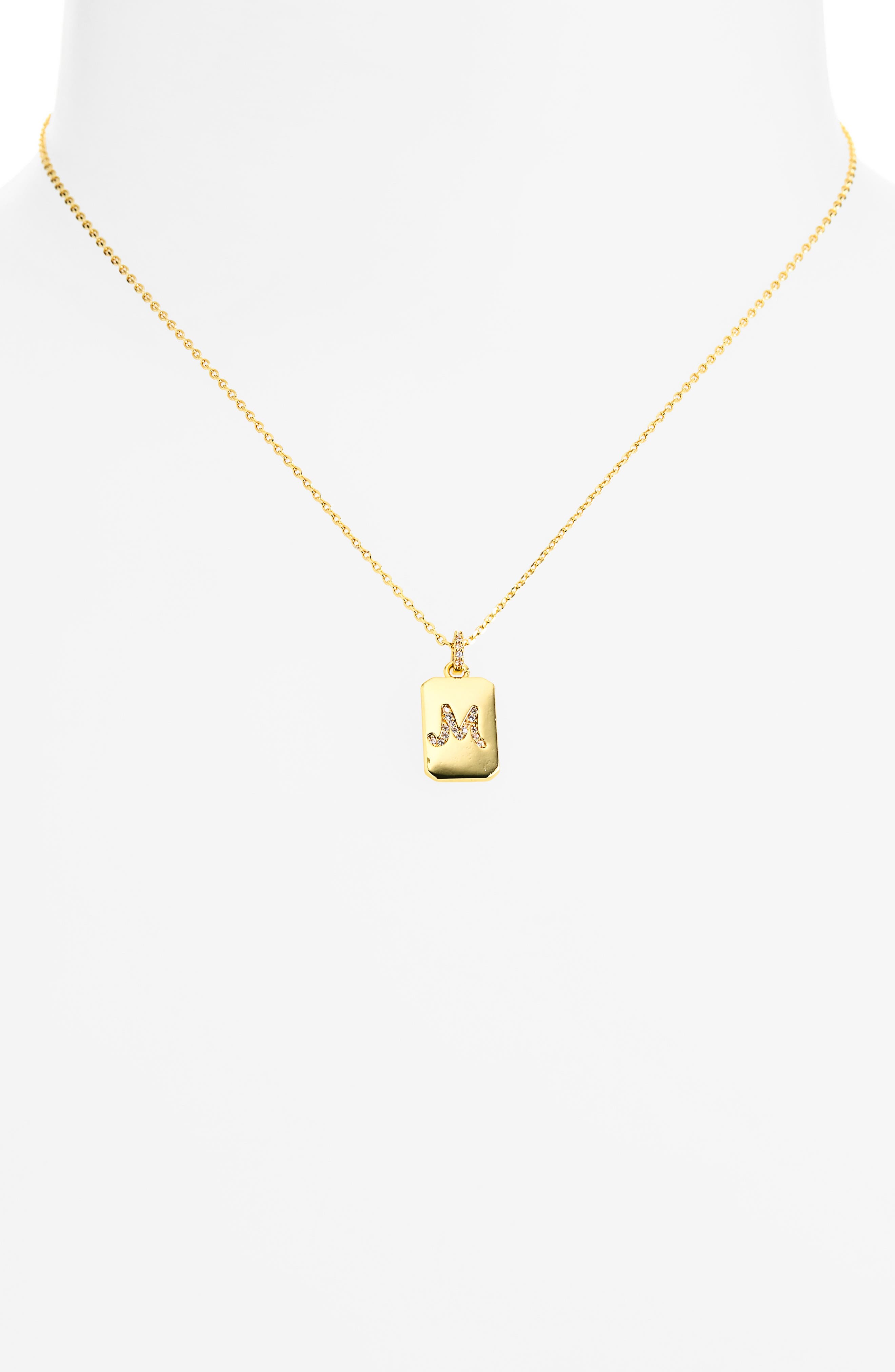 Chelsea28 Gift Boxed Pavé Initial Tag Necklace (Women) | Nordstrom