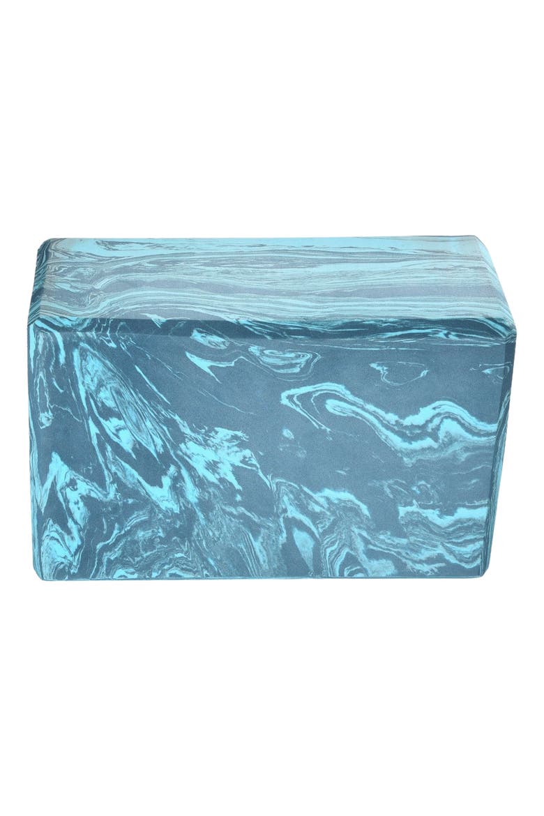 4 in. Marbled Foam Yoga Block, Alternate, color, Surf Blue