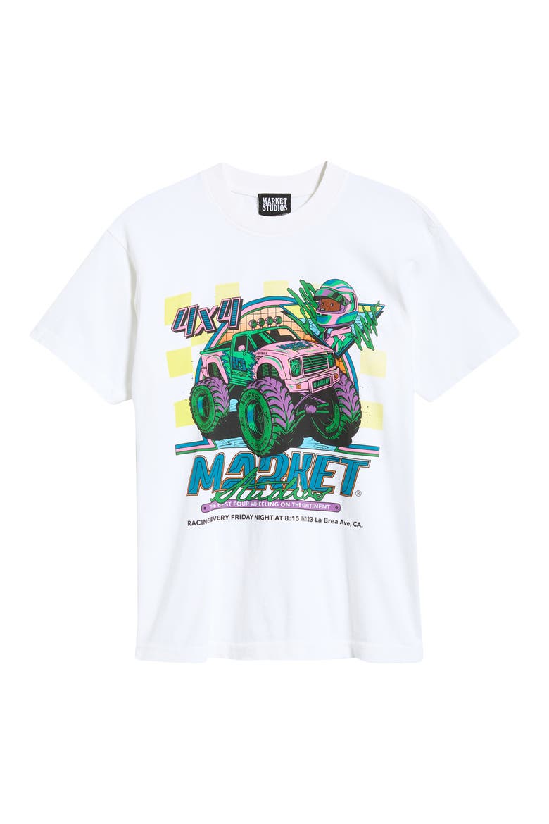 Monster Truck Rally Graphic Cotton T-Shirt, Alternate, color, WHITE