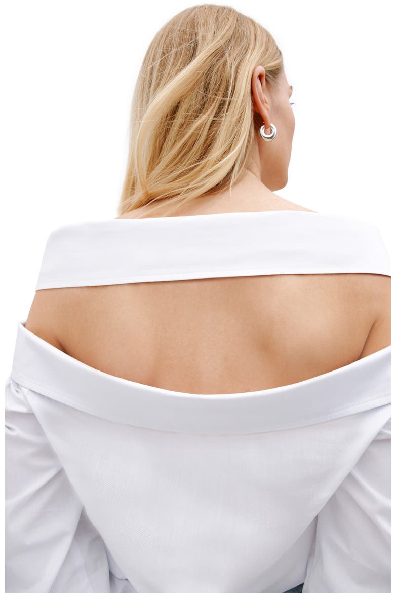 Vesper Off the Shoulder Button-Up Shirt, Alternate, color, WHITE
