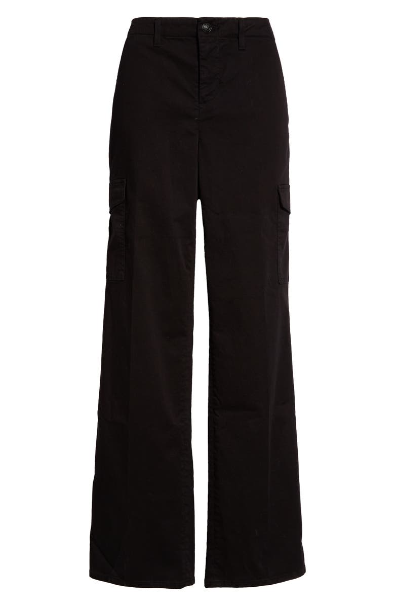 L'AGENCE Channing Stretch Cotton Cargo Pants, Alternate, color, Black