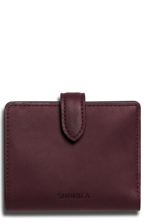 Small Leather Bifold Snap Wallet