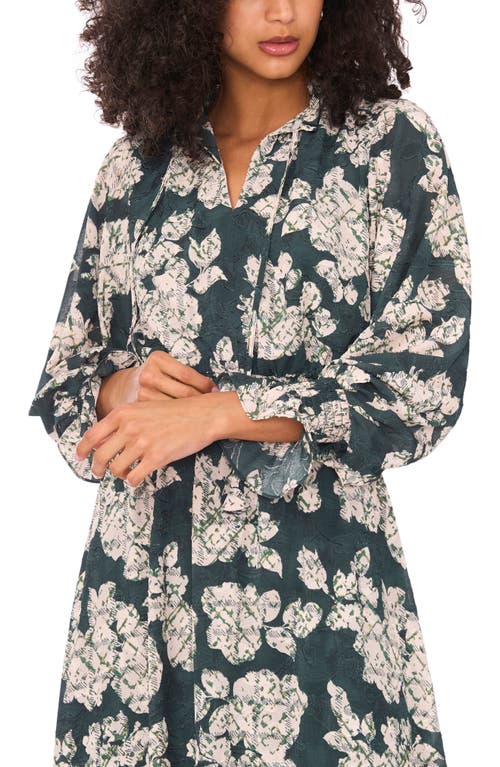 Vince Camuto Floral Jacquard Tiered Maxi Dress In Green