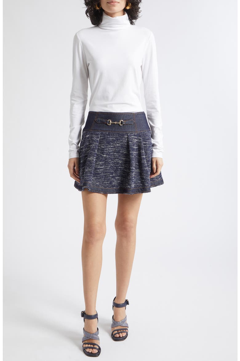 Diana Tweed A-Line Miniskirt, Alternate, color, NAVY TWEED