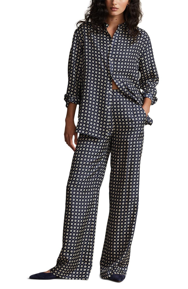 Polo Ralph Lauren Mulberry Silk Blend Trousers, Alternate, color,