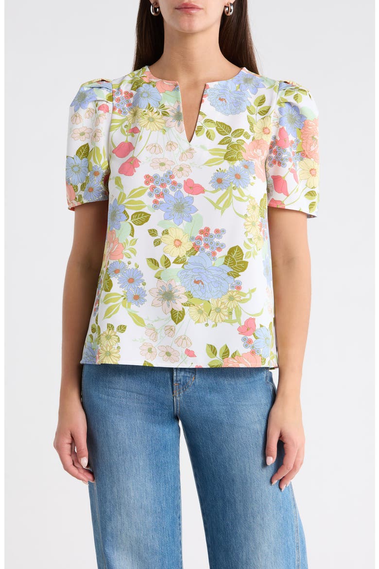 Kayla Floral Print Top, Main, color, CREAM-MULTI