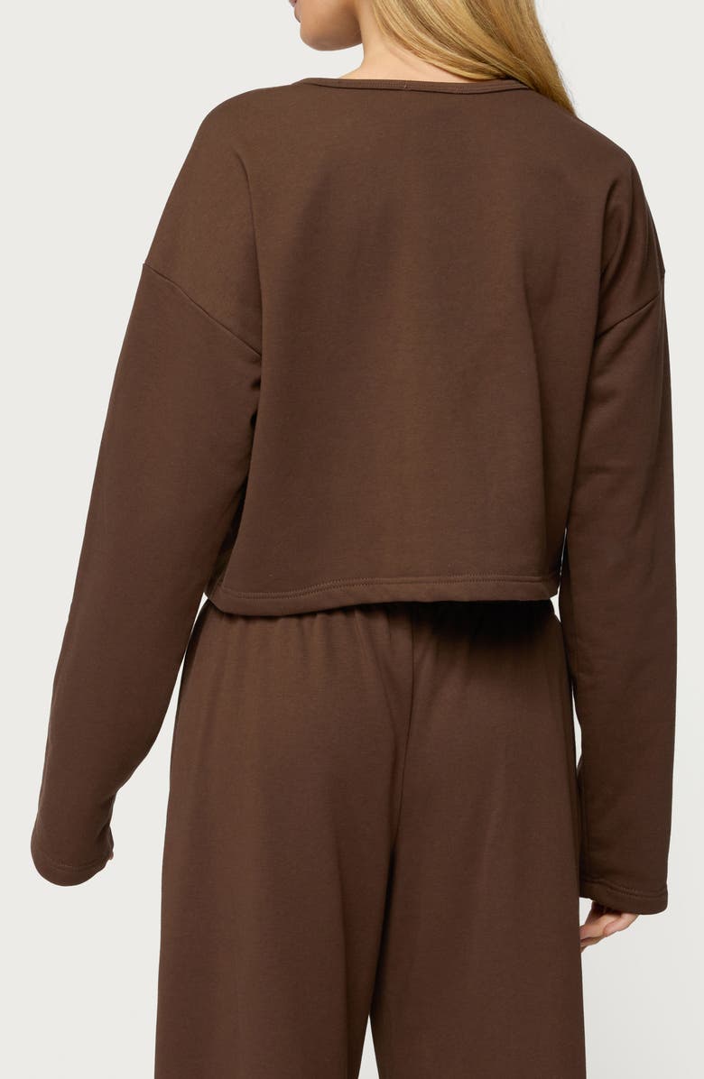 EDIKTED Binah French Terry Crop Cardigan, Alternate, color, 