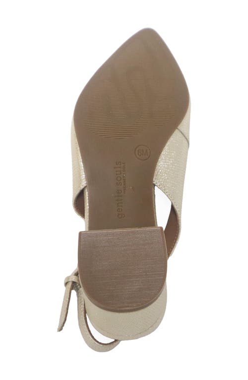 Gentle Souls Georgia Slingback Pointed Toe Pump In Gold