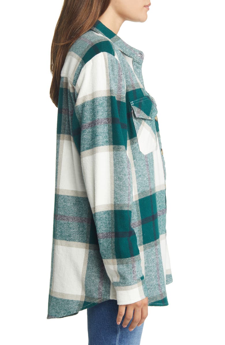 beachlunchlounge Oversize Plaid Cotton Shirt, Alternate, color, Pine Grove