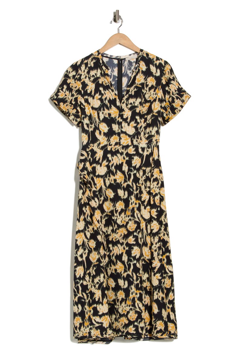 Nadya Short Sleeve Midi Dress, Alternate, color, TOURMALINE