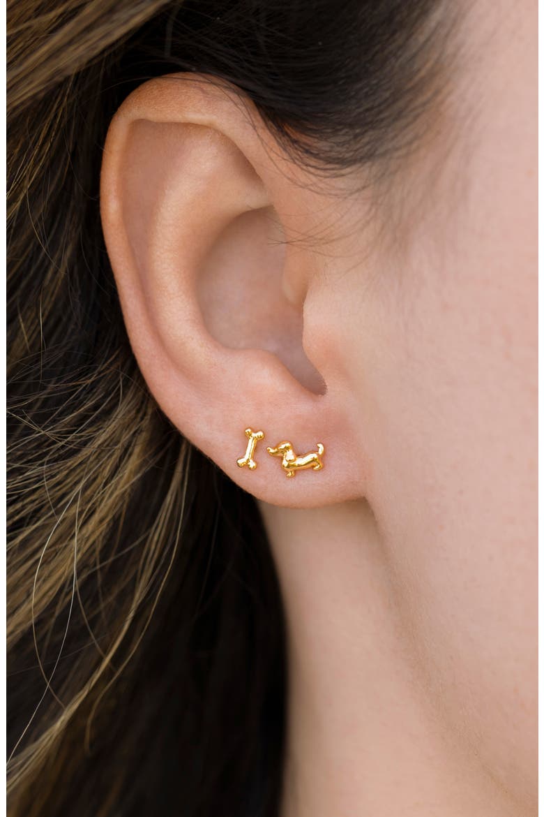 Bone App91t92t Stud Earrings, Alternate, color, GOLD