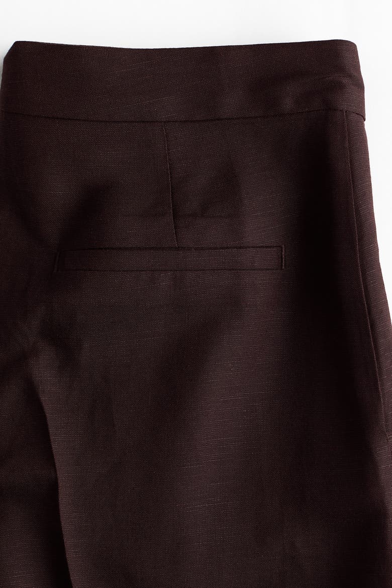 Linen-blend Bermuda Shorts, Alternate, color, Dark brown
