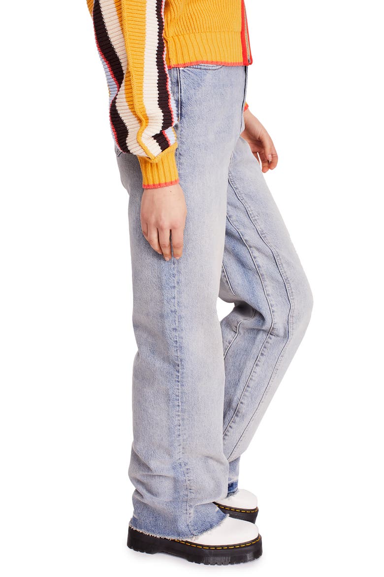 Relaxed Slouch Straight Leg Jeans, Alternate, color, BLUE