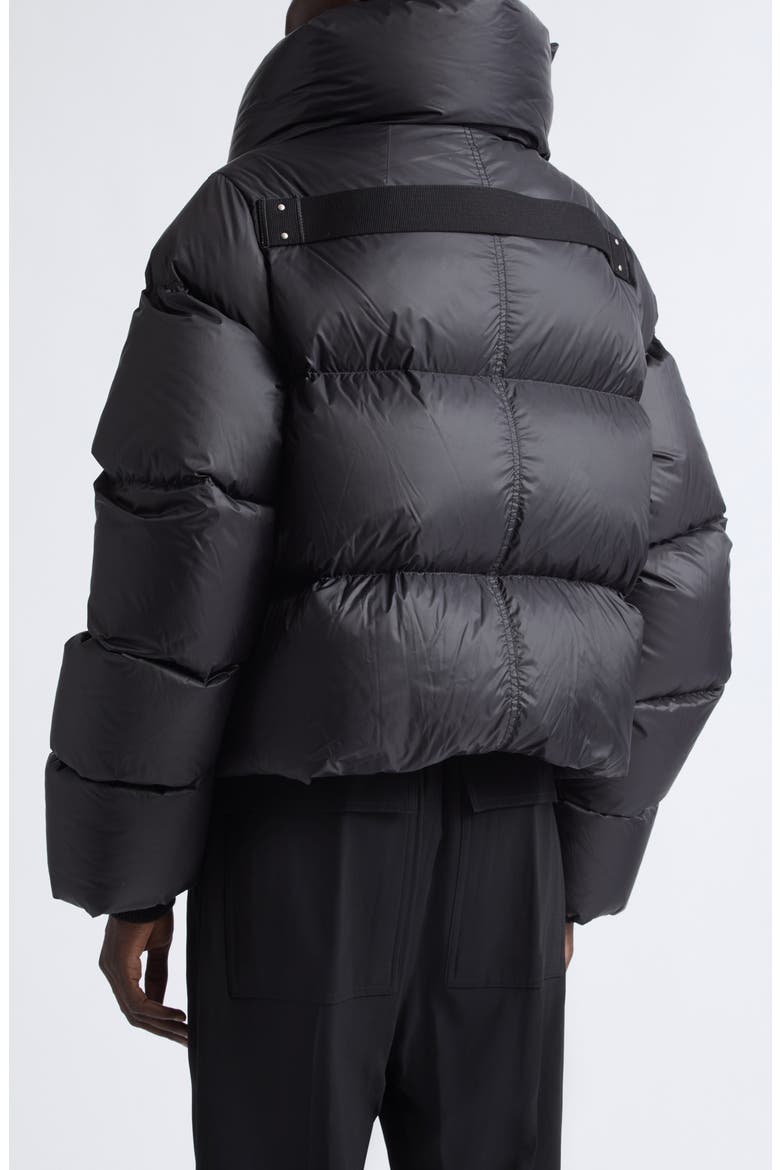 Funnel Neck Cropped Puffer Jacket, Alternate, color, BLACK
