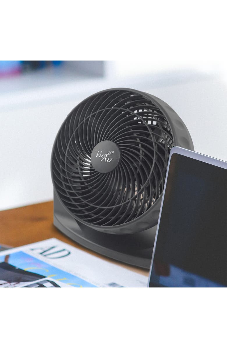 Vie Air 8 Inch High Velocity Wall Mountable Turbo Desk and Floor Fan, Alternate, color, Black