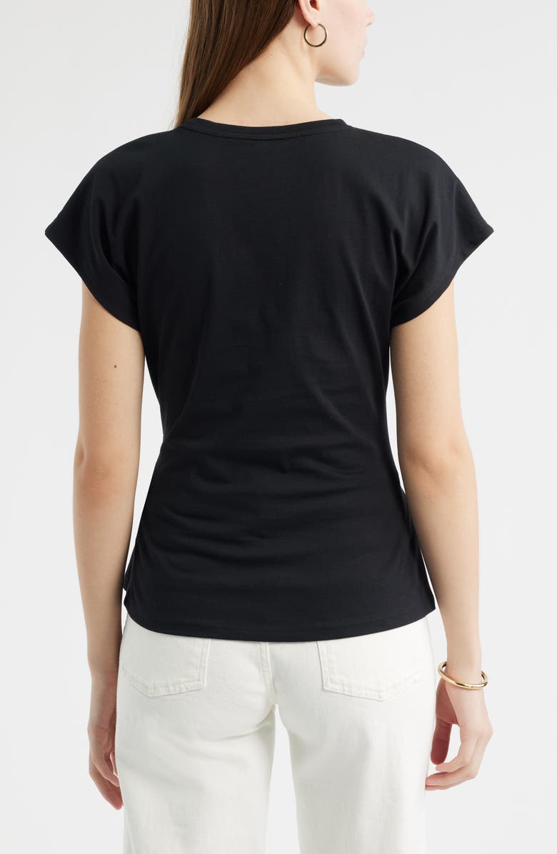 Nordstrom Tie Front Pima Cotton Dolman T-Shirt, Alternate, color,