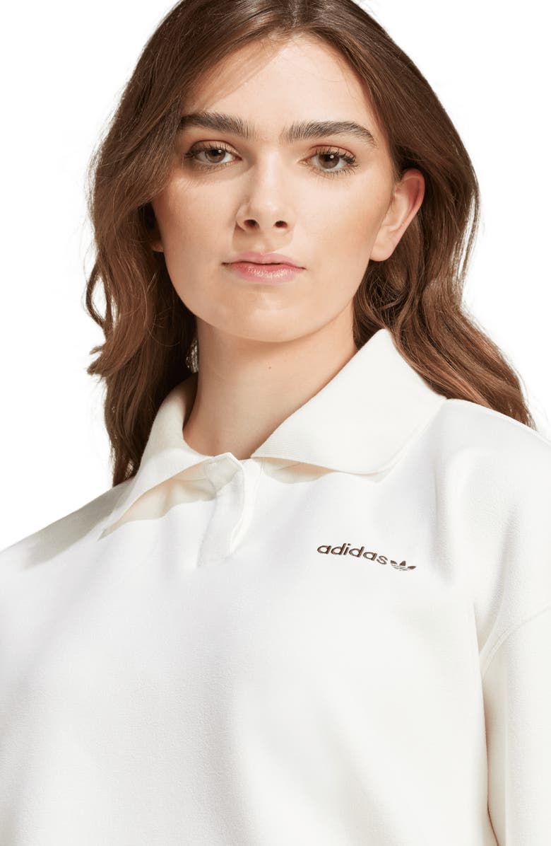 adidas Originals Oversize Faux Suede Sweatshirt, Alternate, color, Off White