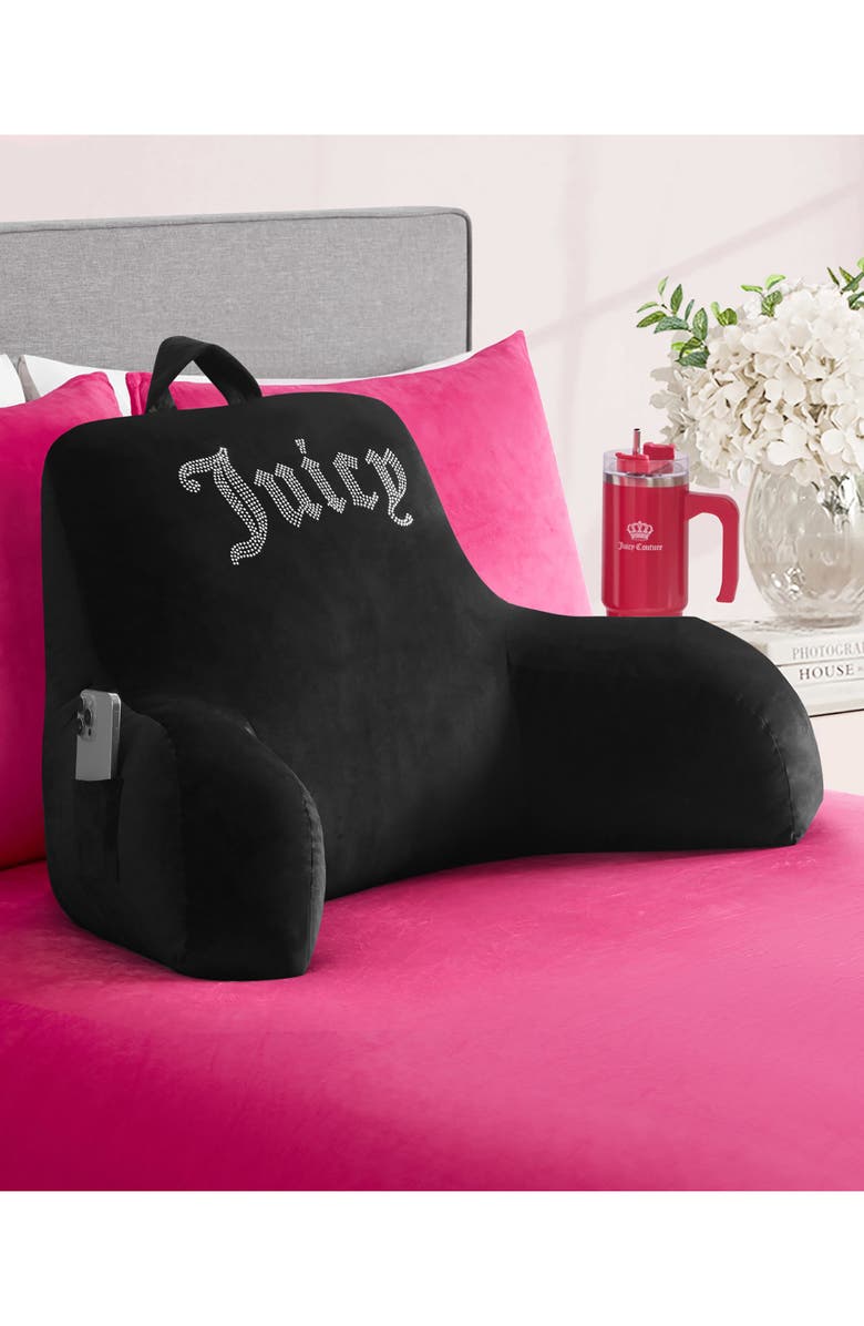 Juicy Couture Backrest Pillow, Alternate, color, Black