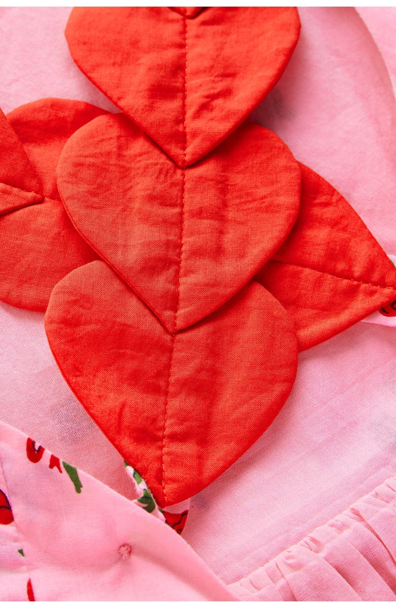 Mini Boden Kids' Rose Print Heart Cross Back Dress, Alternate, color, Bubblegum Pink Posy