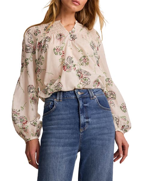 Floral Smocked Peasant Blouse