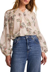 MINT VELVET Floral Smocked Peasant Blouse
