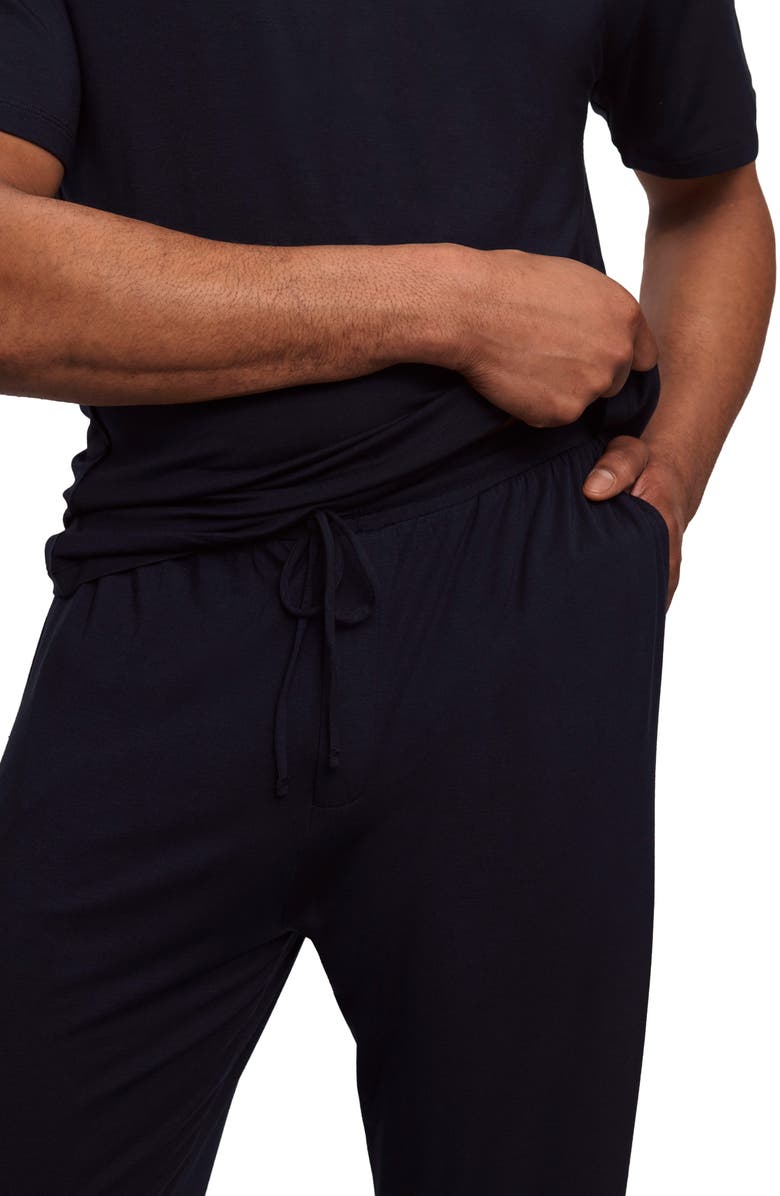 Eberjey Henry Stretch Tencel<sup>®</sup> Modal Short Sleeve Pajamas, Alternate, color, Black