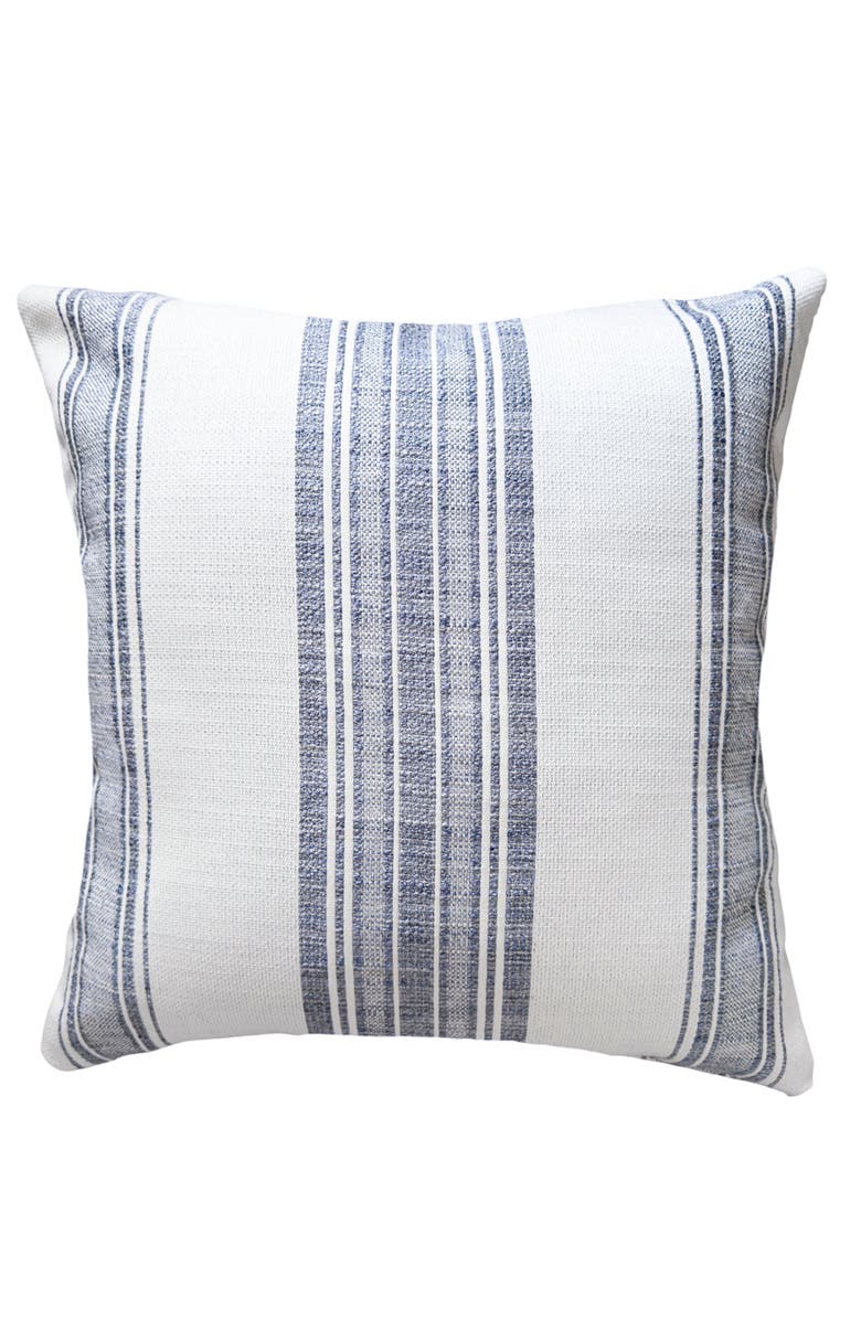 Anaya Beach Club White Stripe Indoor Outdoor Pillow, Main, color, White