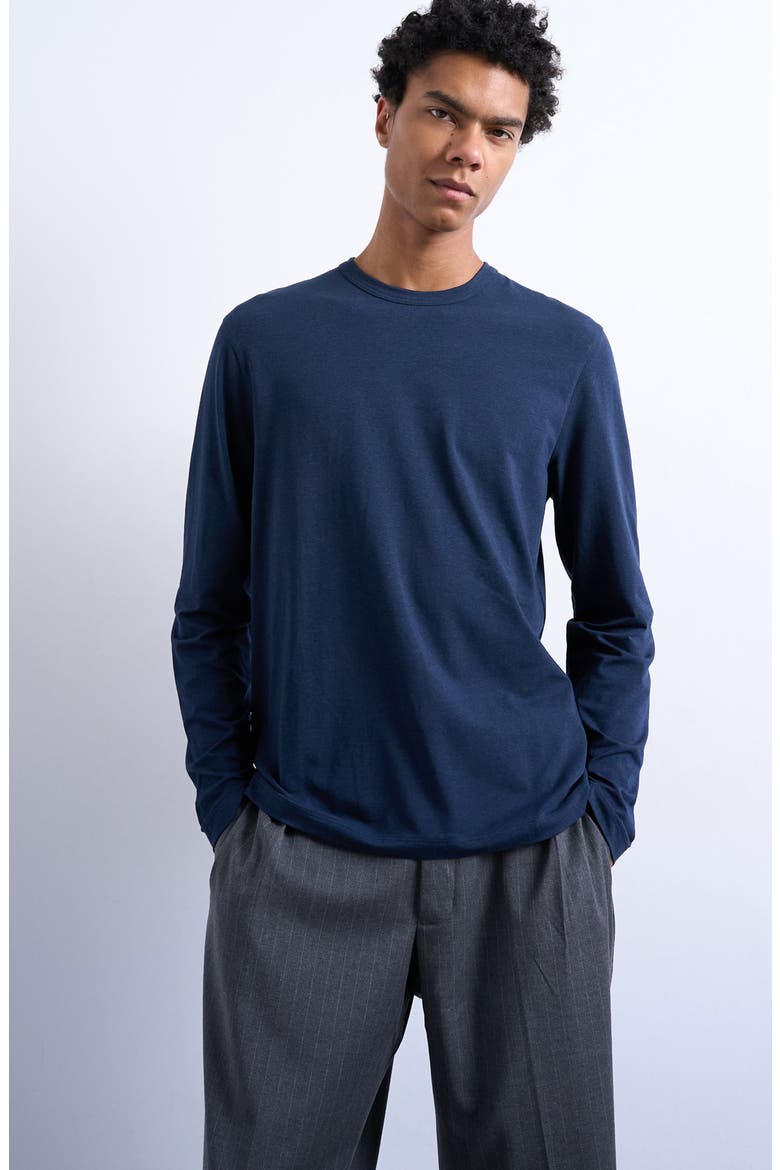 Relaxed Long Sleeve T-Shirt, Main, color, NAVY