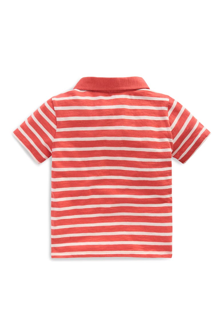 Kids' Stripe Slub Jersey Polo, Alternate, color, BURNT SIENNA/ IVORY